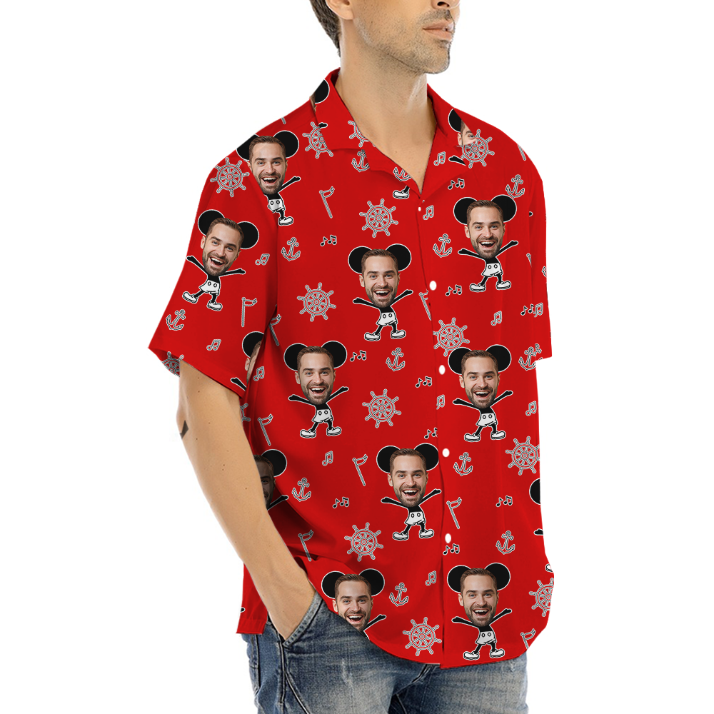 Custom Face Mickey Steamboat Willie Hawaiian Shirt