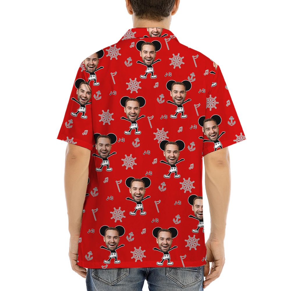 Custom Face Mickey Steamboat Willie Hawaiian Shirt