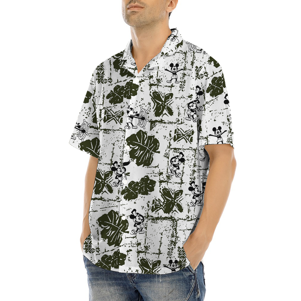 Vintage Patterns Mickey Steamboat Willie Hawaiian Shirt