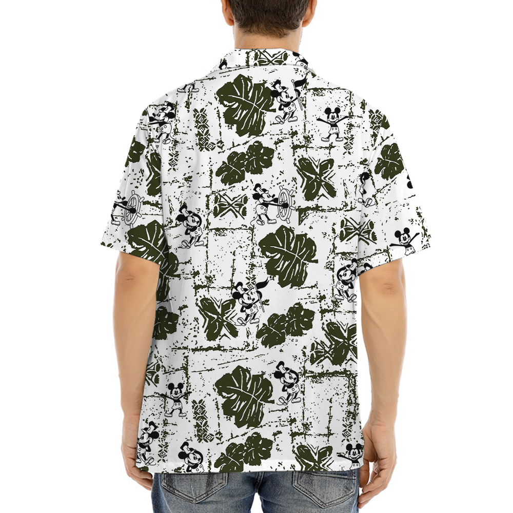 Vintage Patterns Mickey Steamboat Willie Hawaiian Shirt