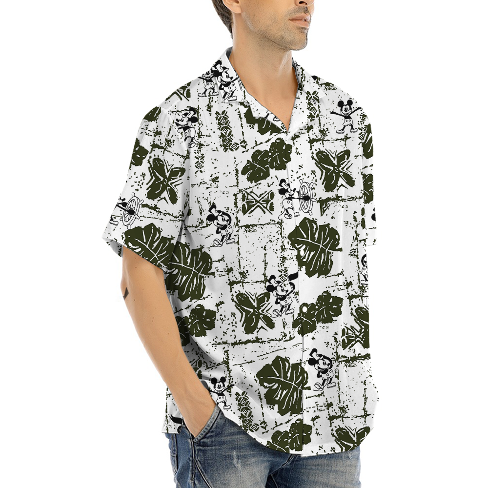 Vintage Patterns Mickey Steamboat Willie Hawaiian Shirt