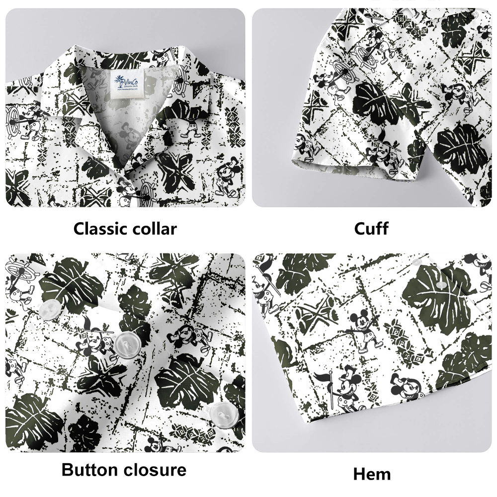 Vintage Patterns Mickey Steamboat Willie Hawaiian Shirt