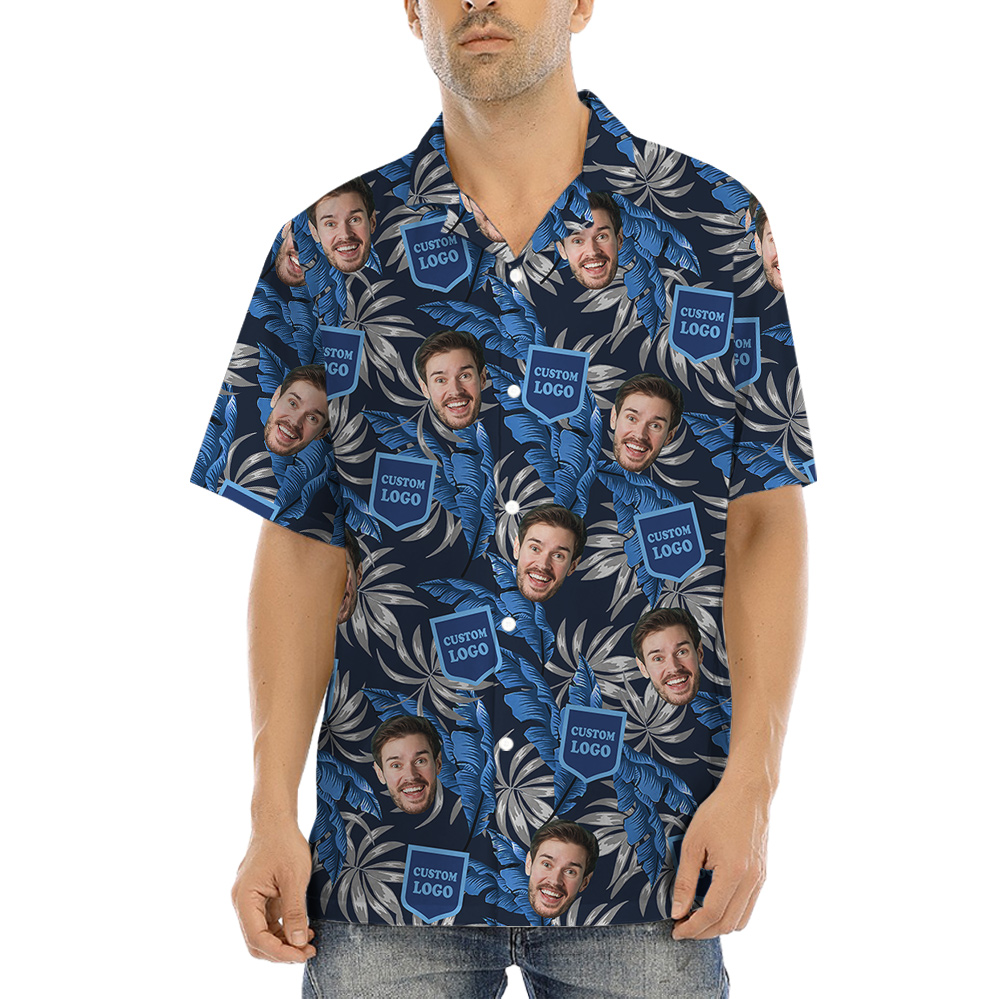 Custom Face and Logo Hawaiian Shirt - variant image 1
