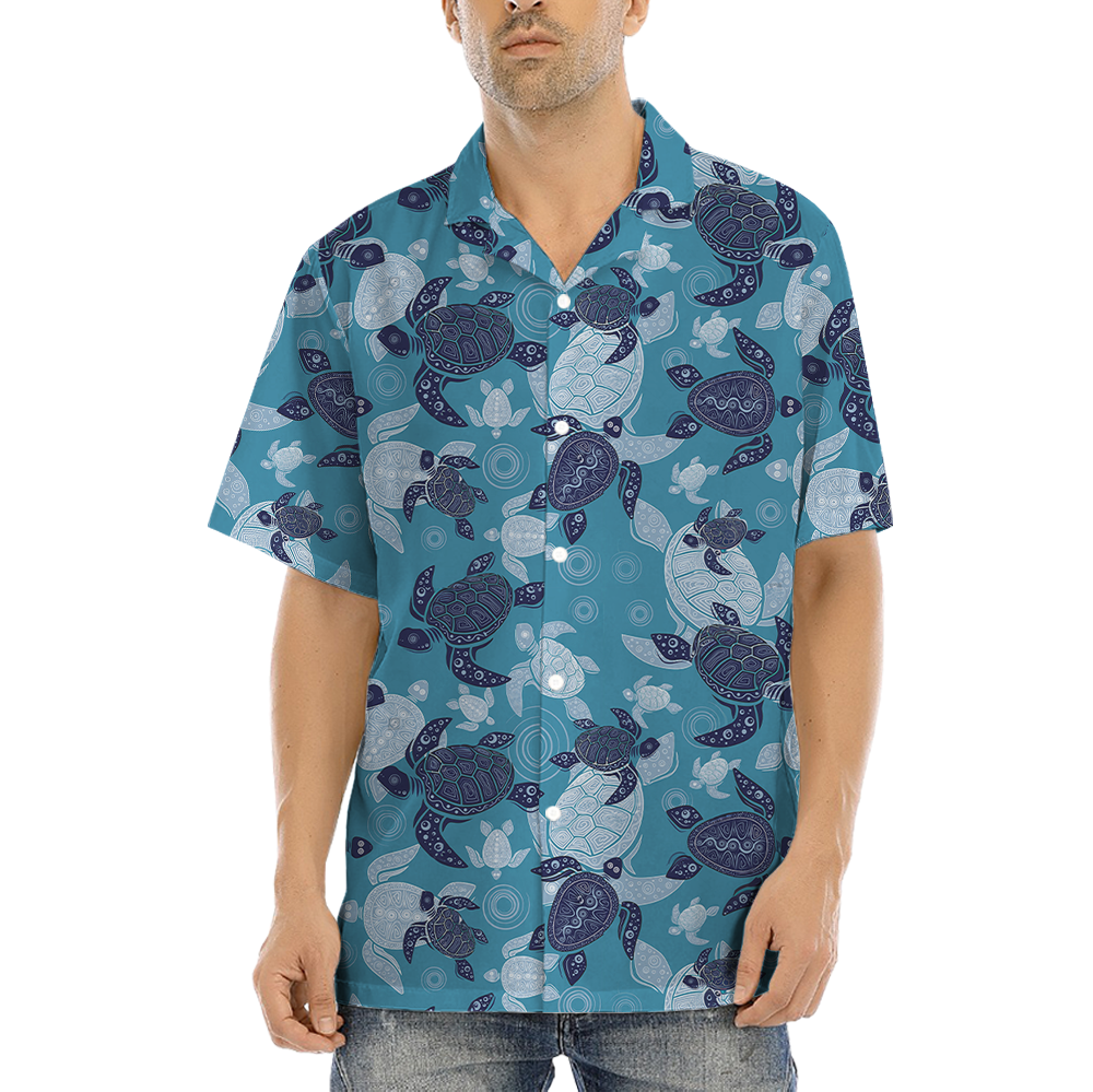 Vintage Turtle Blue Hawaiian Shirt - variant image 1