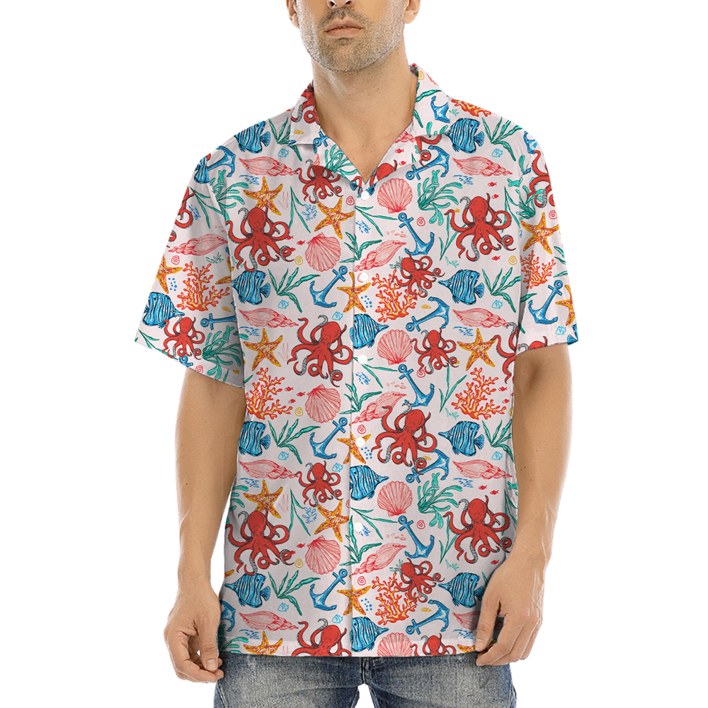 Octopus Sea Creatures Hawaiian Shirt - variant image 1