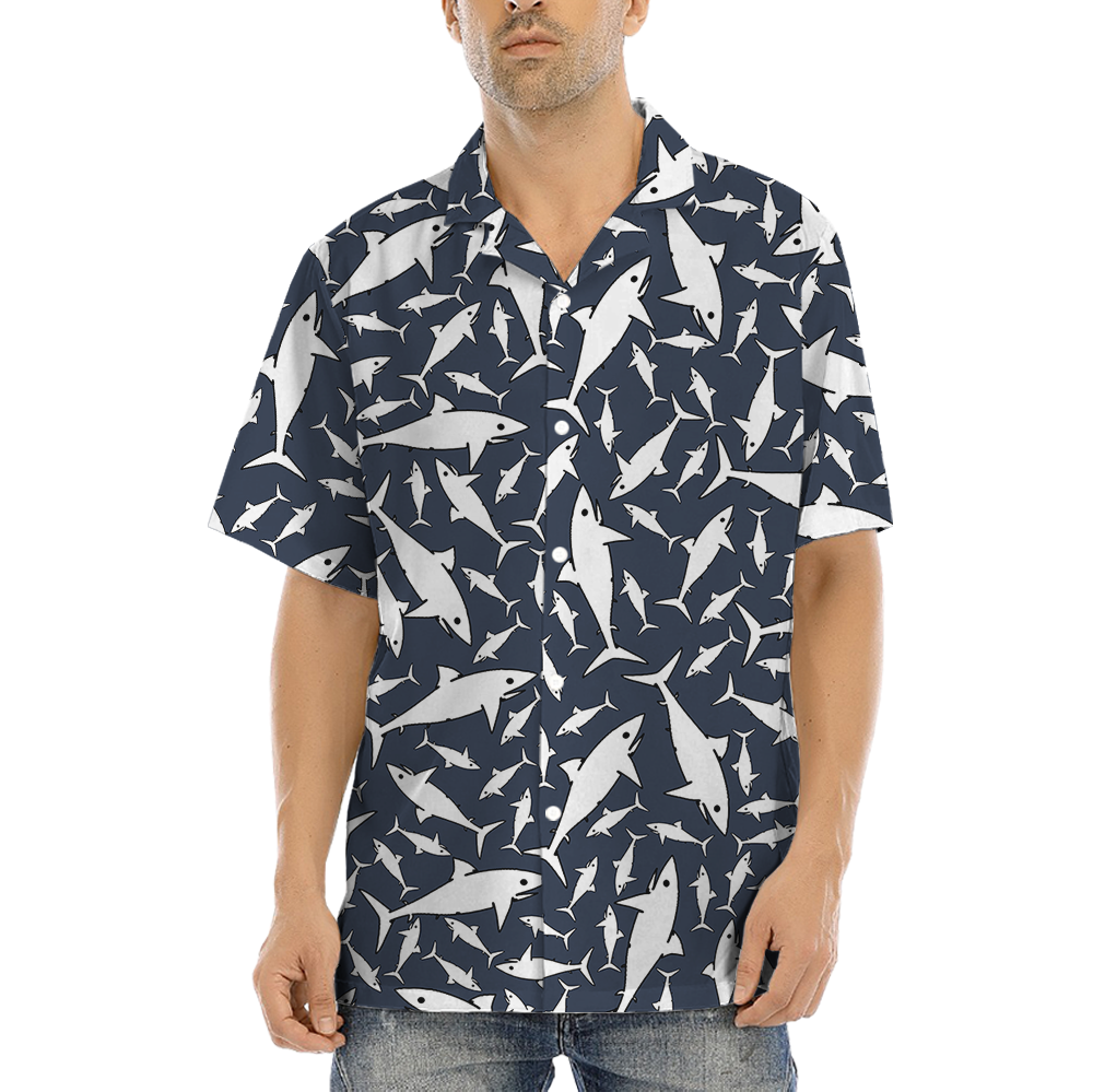 Classic Shark Navy Aloha Shirt - variant image 1