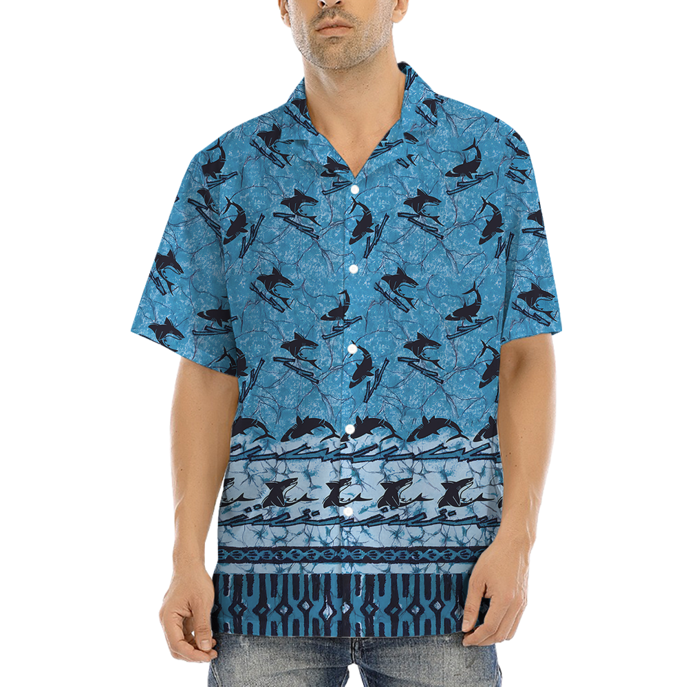 Vintage Shark Blue Aloha Shirt - variant image 1