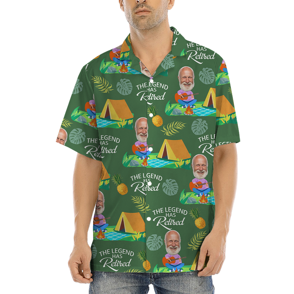 The Legend Has Retired Custom Face Hawaiian Shirt - variant image 1