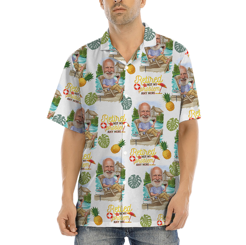 Retirement Gift Ideas Custom Face Hawaiian Shirt - variant image 1