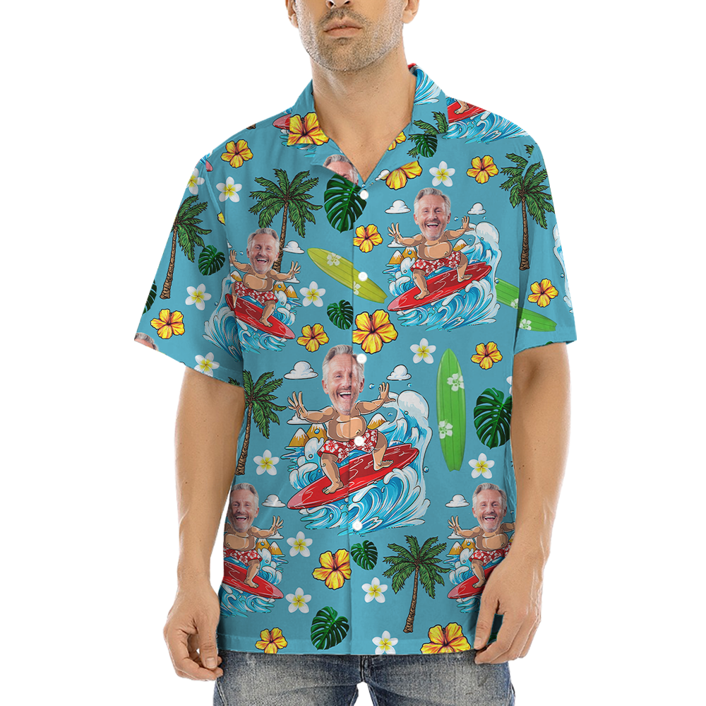 Funny Retirement Gift Custom Face Hawaiian Shirt - variant image 1