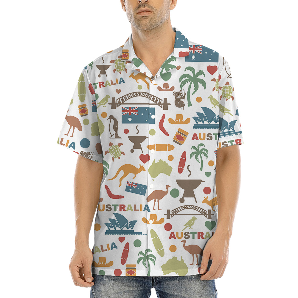 Signature Aussie Motif Hawaiian Shirt - variant image 1