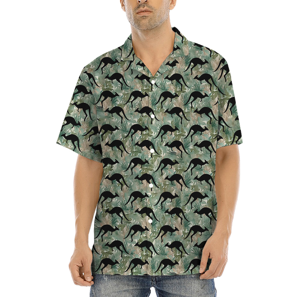 Kangaroo Camouflage Hawaiian Shirt - variant image 1