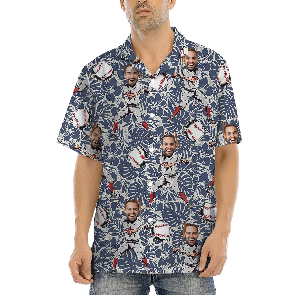 Custom Face Baseball Hawaiian Shirt - variant image 1