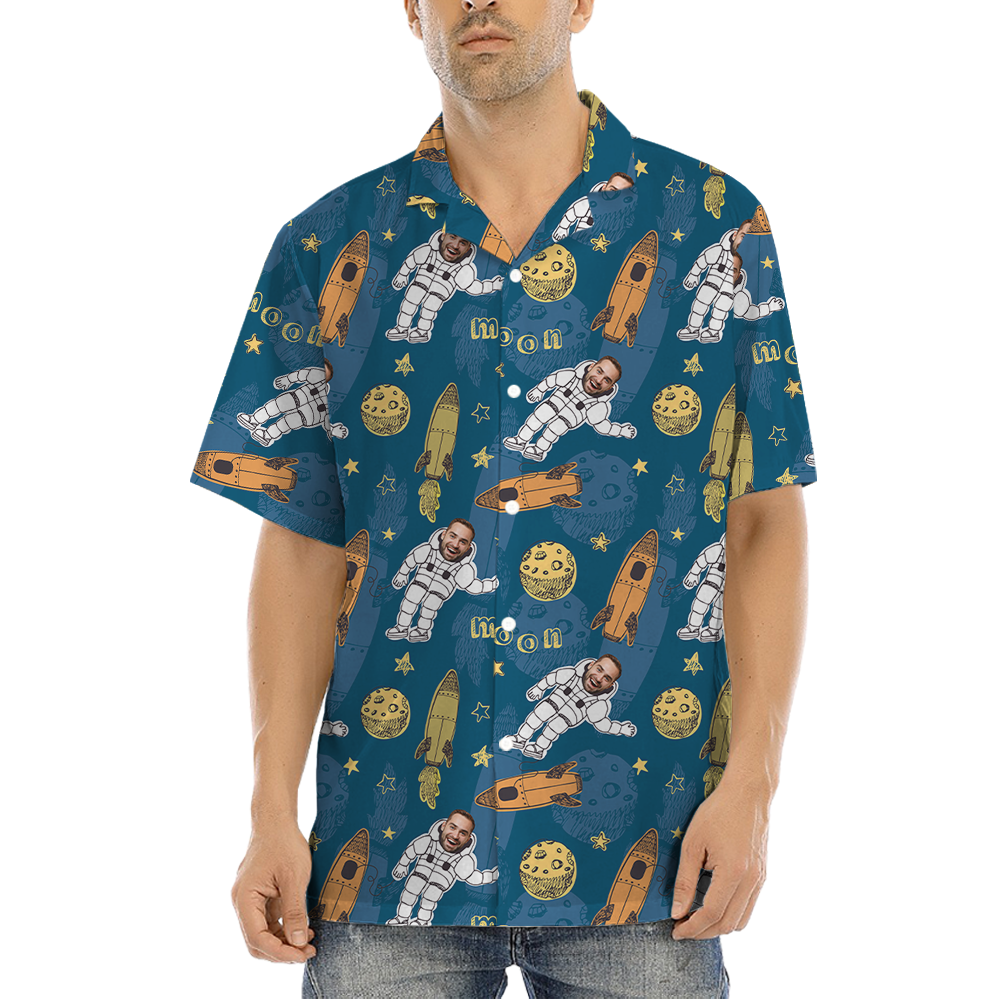 Custom Face Astronaut Hawaiian Shirt - variant image 1