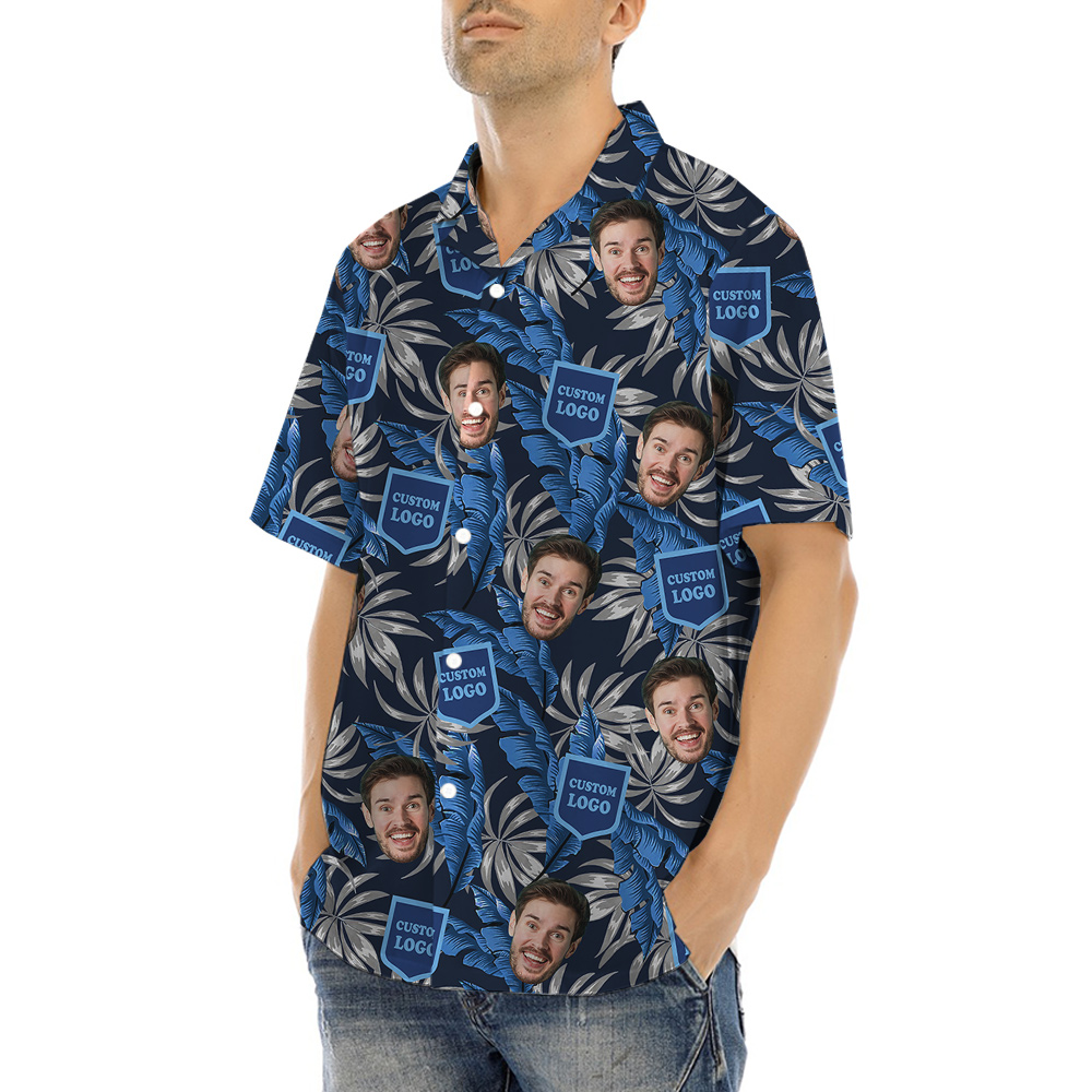 Custom Face and Logo Hawaiian Shirt