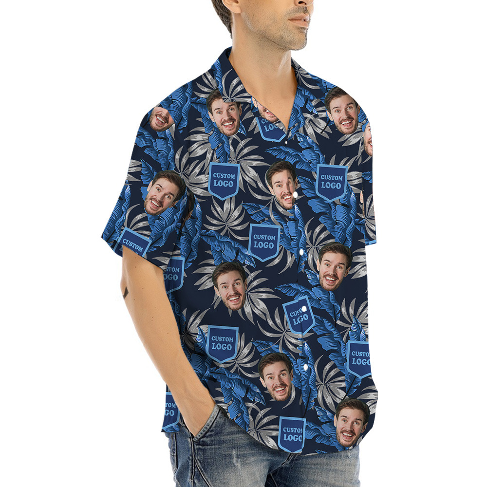 Custom Face and Logo Hawaiian Shirt