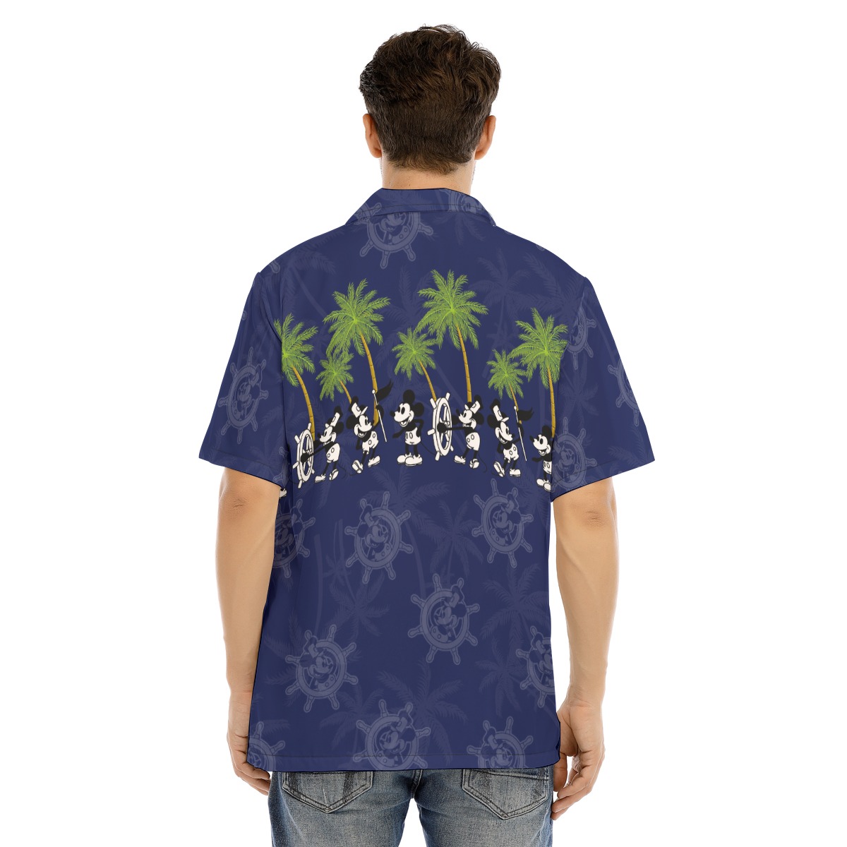 Vintage Mickey Steamboat Willie Men's Aloha Shirt