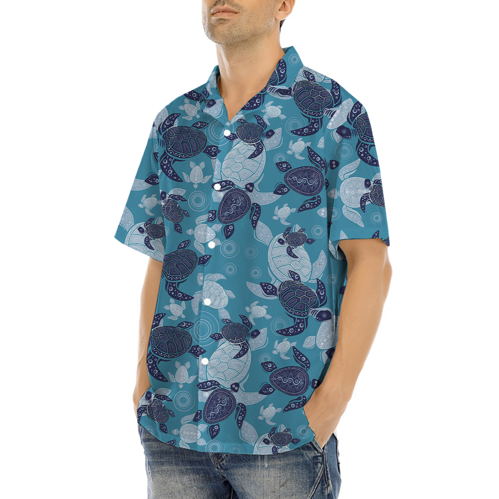 Vintage Turtle Blue Hawaiian Shirt