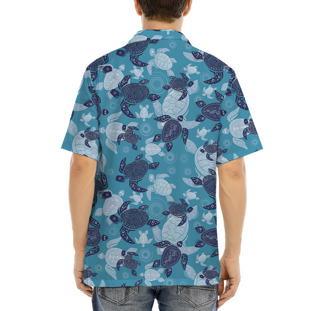 Vintage Turtle Blue Hawaiian Shirt