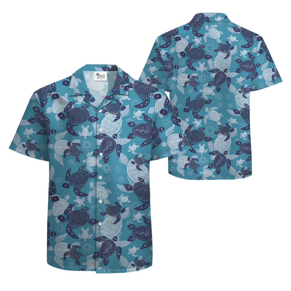 Vintage Turtle Blue Hawaiian Shirt