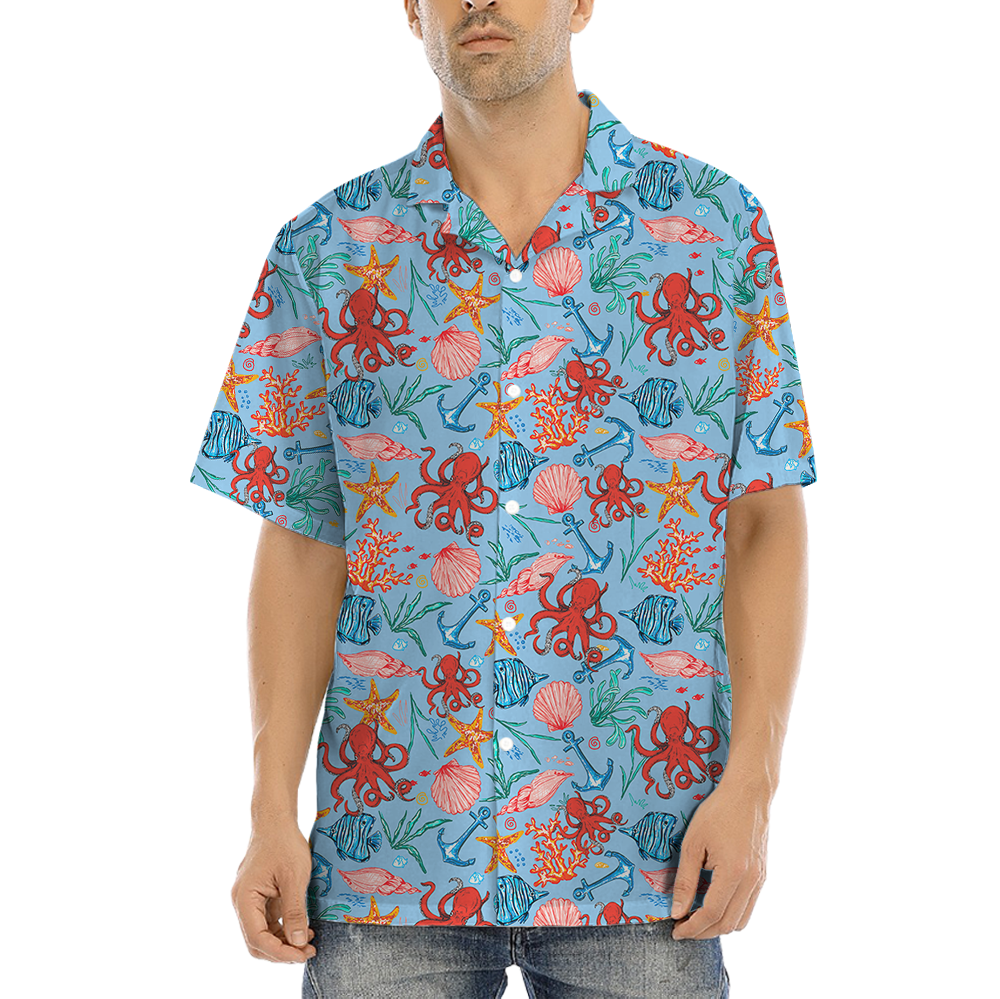 Octopus Sea Creatures Hawaiian Shirt