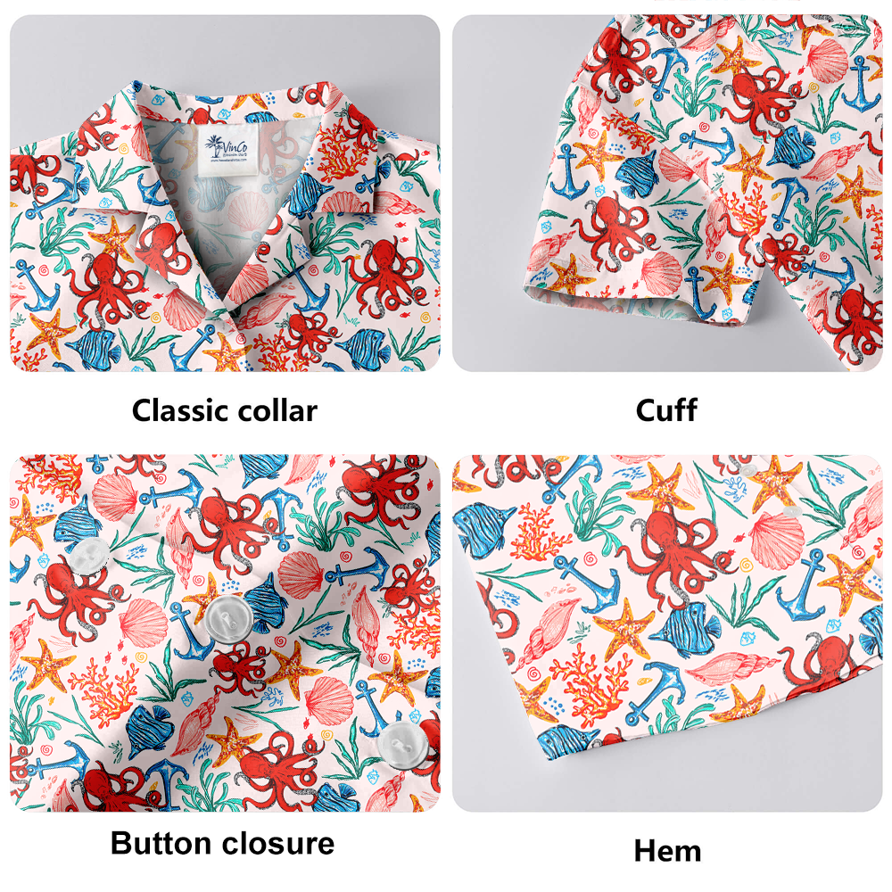 Octopus Sea Creatures Hawaiian Shirt
