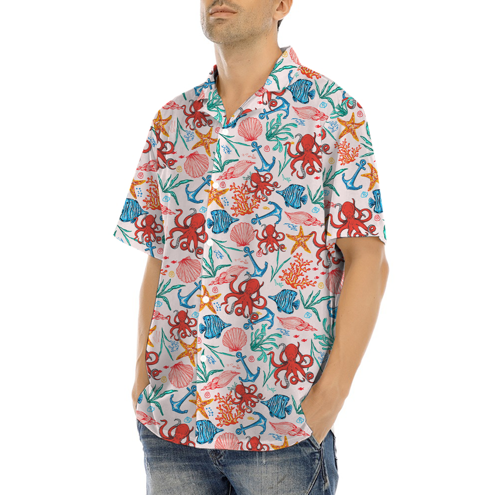 Octopus Sea Creatures Hawaiian Shirt