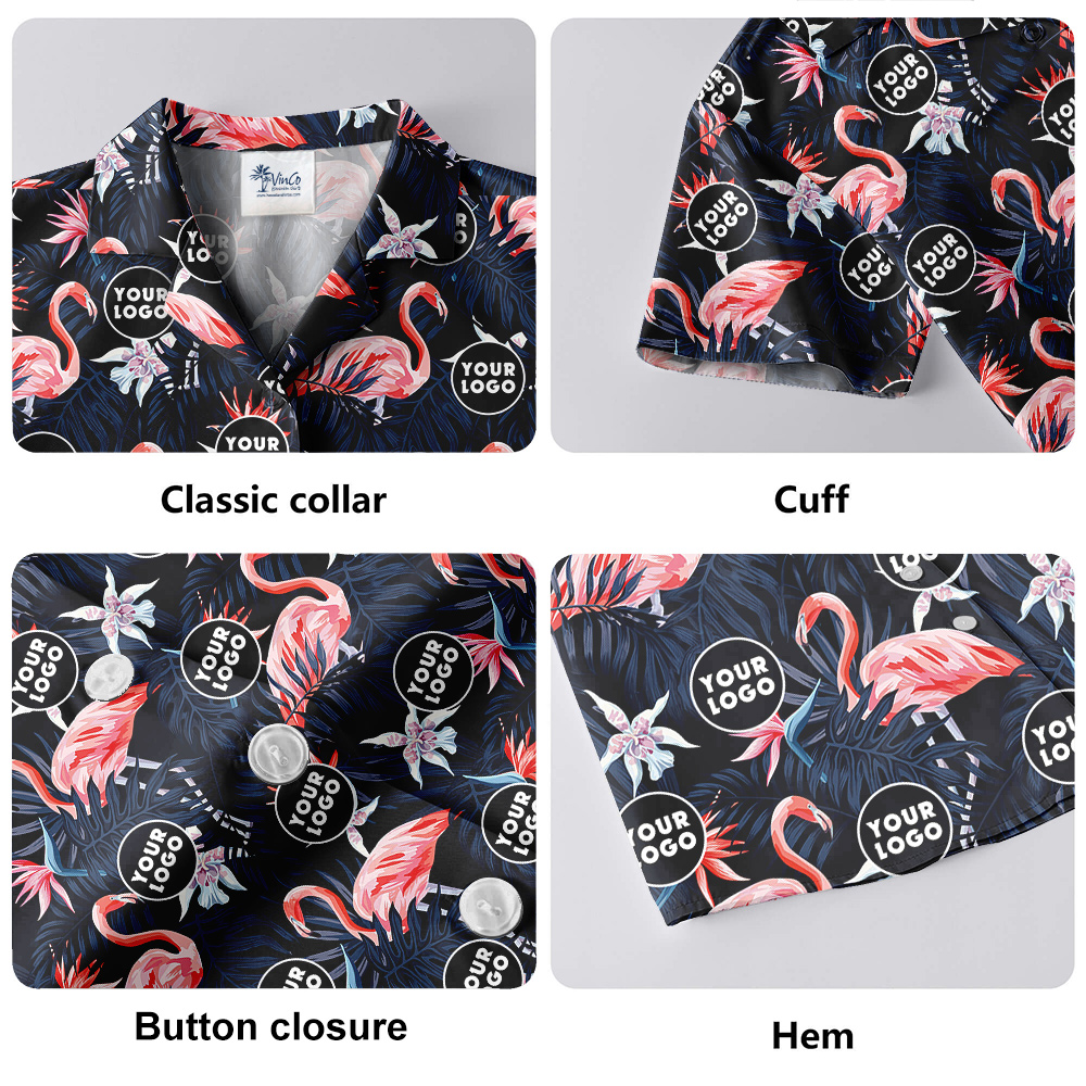 Matching Team Hawaiian Shirt Flamingo Theme