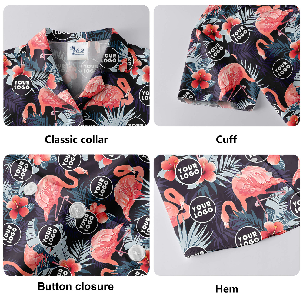 Tropical Flamingo Custom Face Hawaiian Shirt