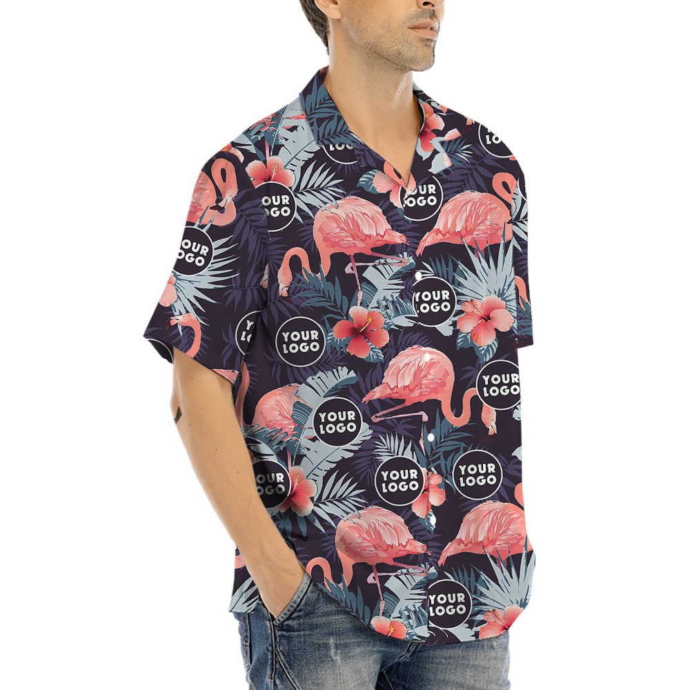 Tropical Flamingo Custom Face Hawaiian Shirt