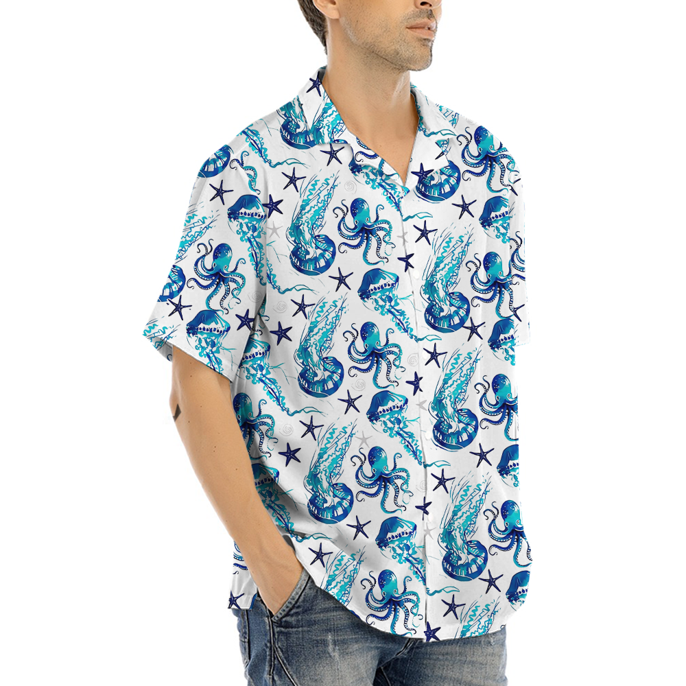 Jellyfish Blue Hawaiian Shirt