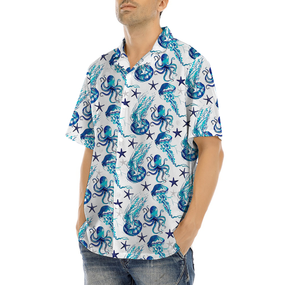 Jellyfish Blue Hawaiian Shirt