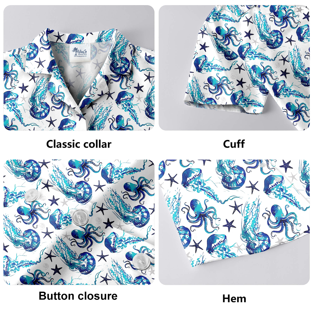Jellyfish Blue Hawaiian Shirt