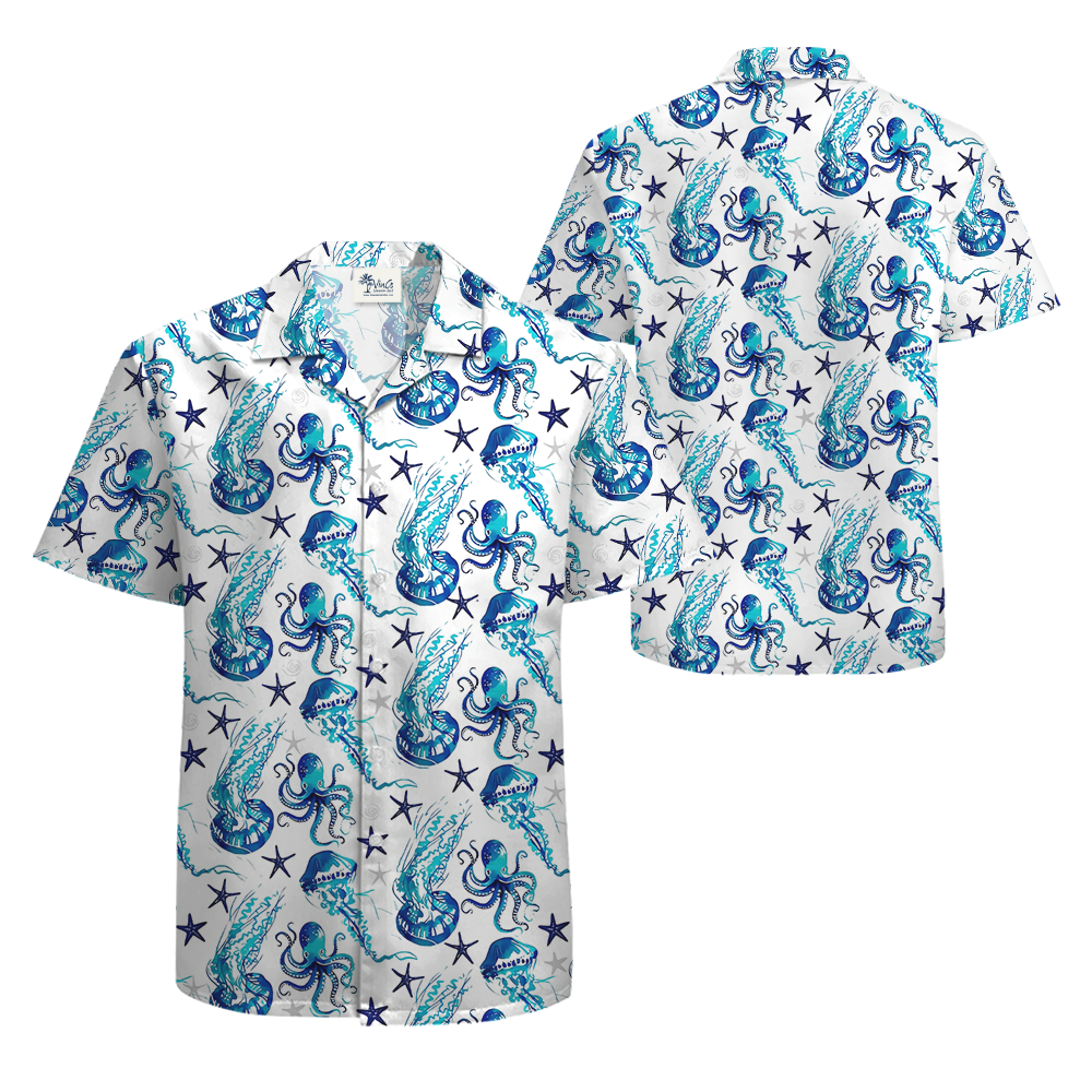 Jellyfish Blue Hawaiian Shirt