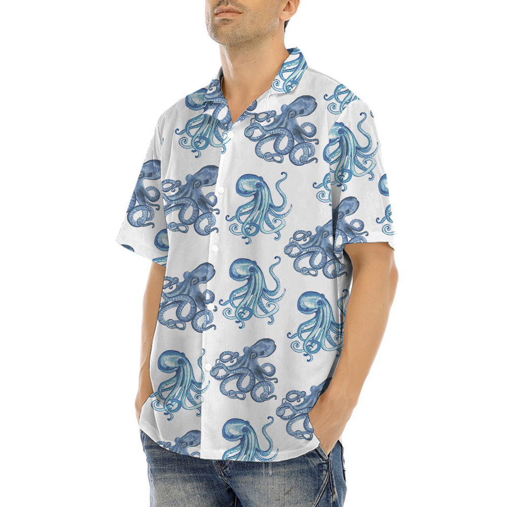 Blue Octopus Hawaiian Shirt