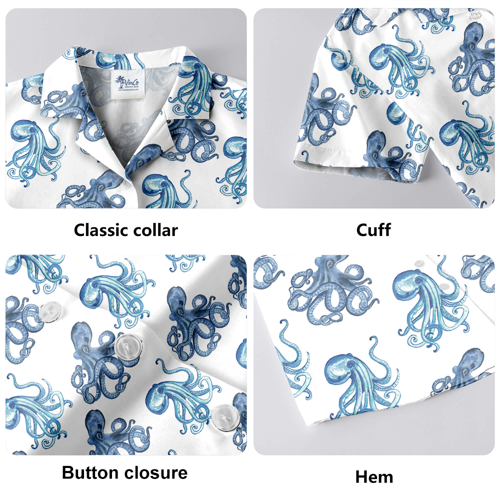 Blue Octopus Hawaiian Shirt