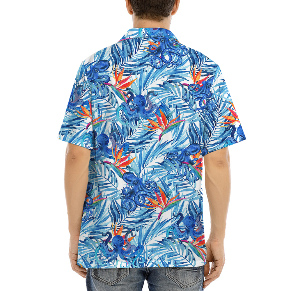 Octopus Tropical Blue Aloha Shirt