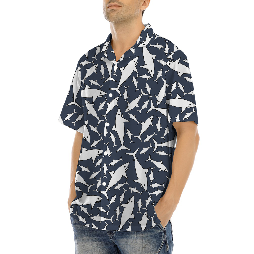 Classic Shark Navy Aloha Shirt