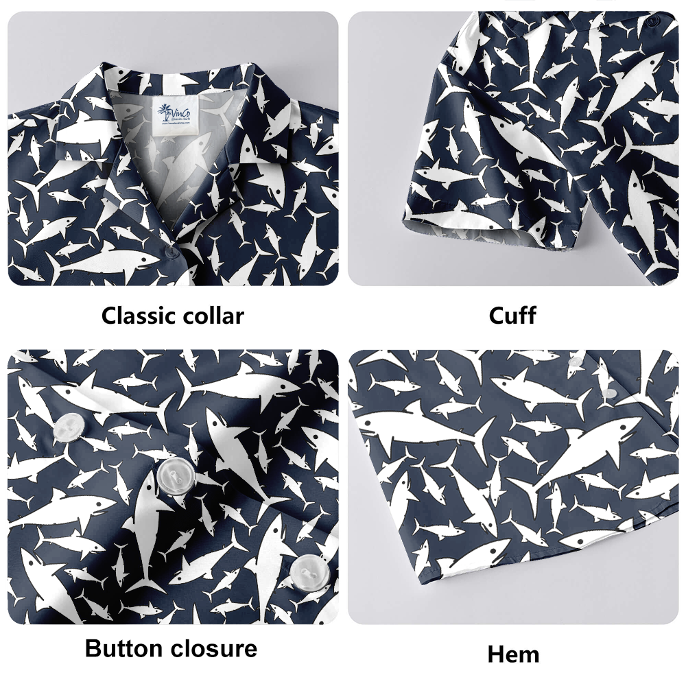 Classic Shark Navy Aloha Shirt