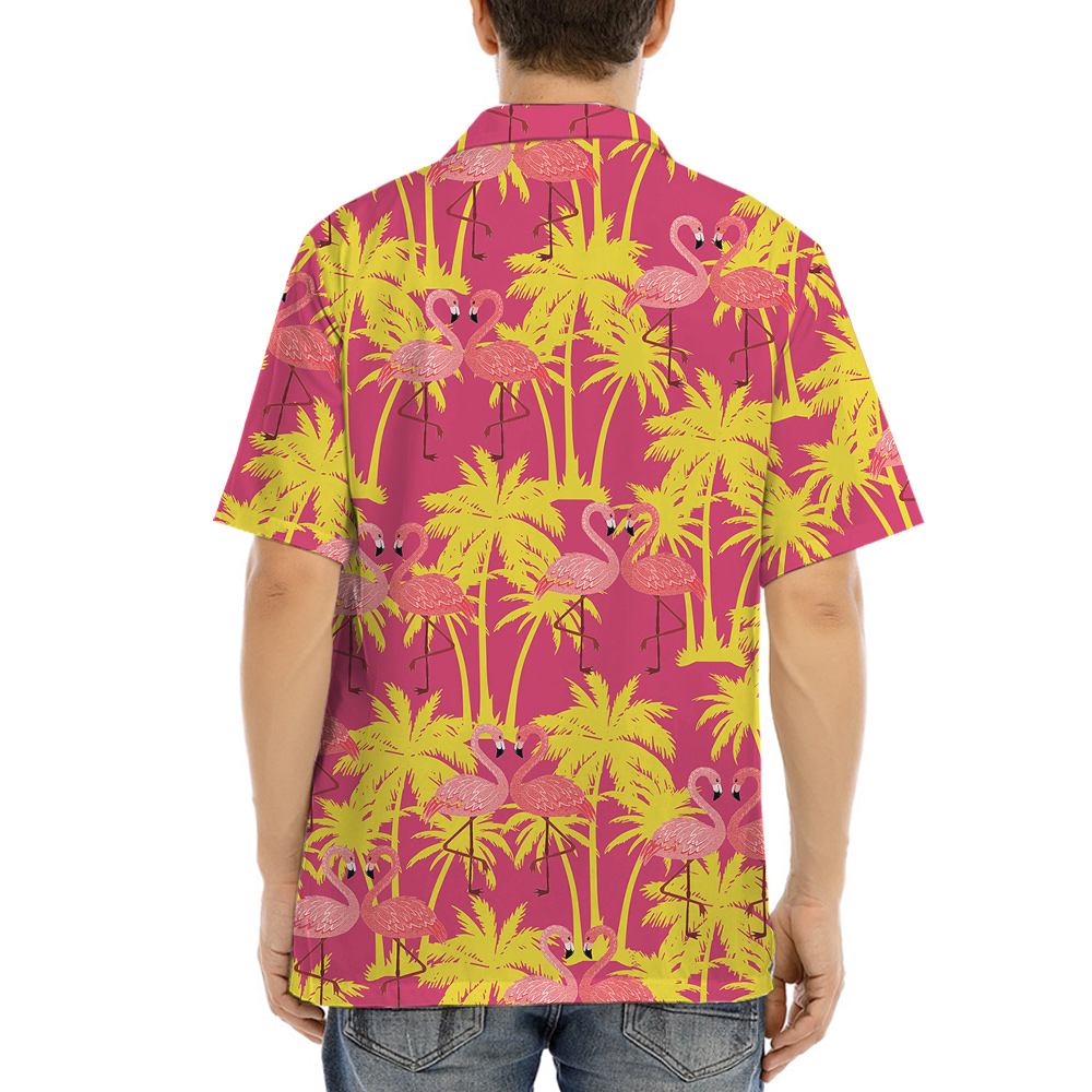 Couple Flamingo Hawaiian Button Up Shirt