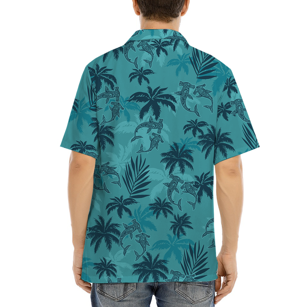 Vintage Hammerhead Shark Tropical Hawaiian Shirt