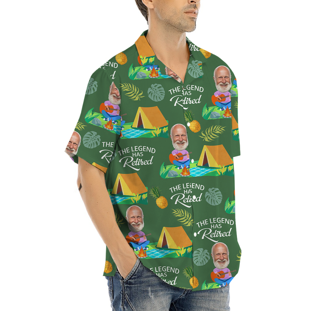 The Legend Has Retired Custom Face Hawaiian Shirt