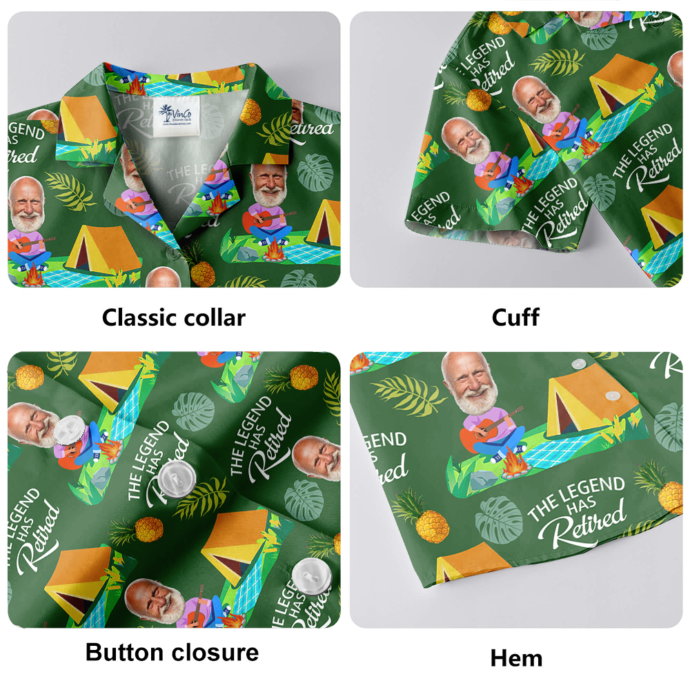 The Legend Has Retired Custom Face Hawaiian Shirt