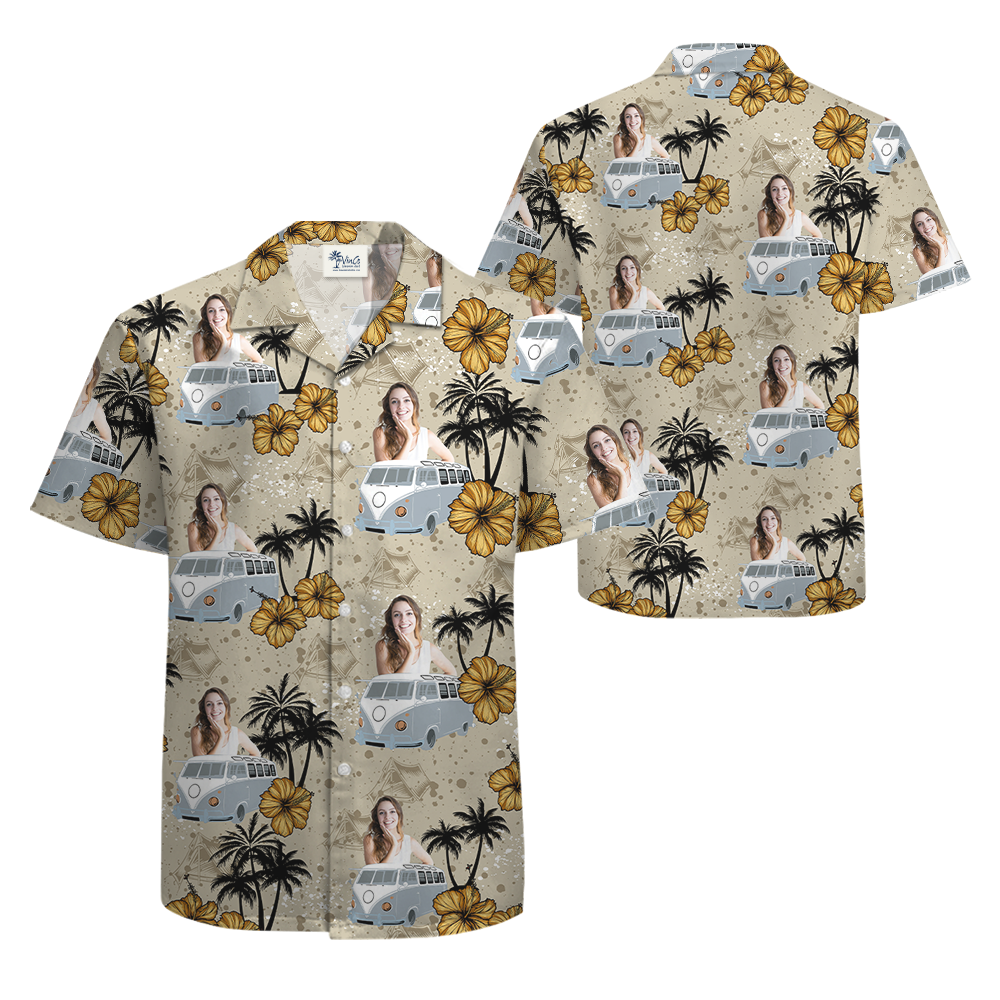Custom Face With Car Tropical Hawaiian Shirt