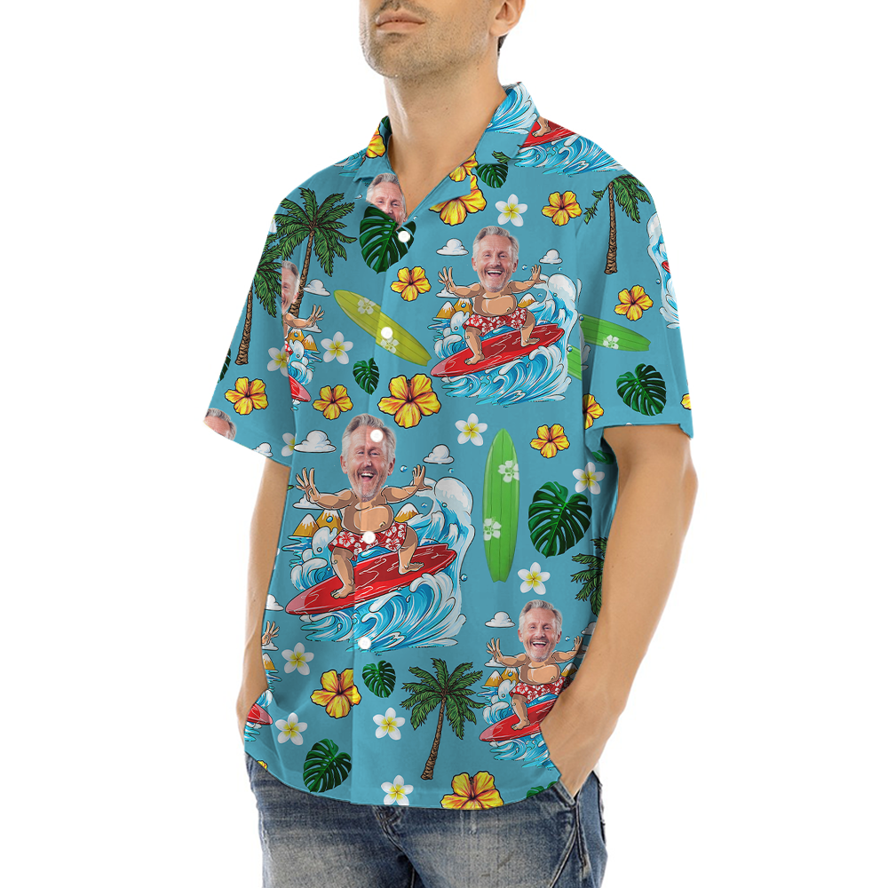 Funny Retirement Gift Custom Face Hawaiian Shirt