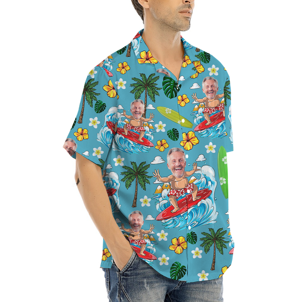 Funny Retirement Gift Custom Face Hawaiian Shirt