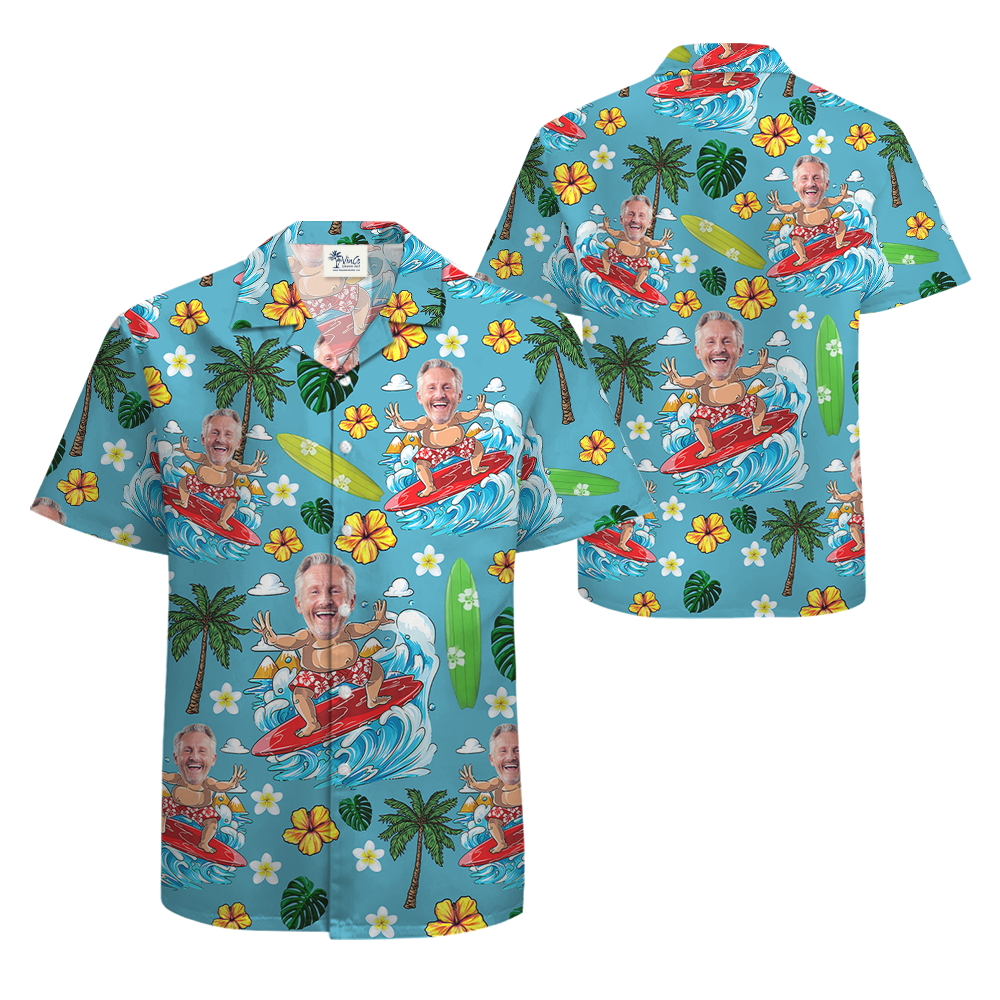 Funny Retirement Gift Custom Face Hawaiian Shirt
