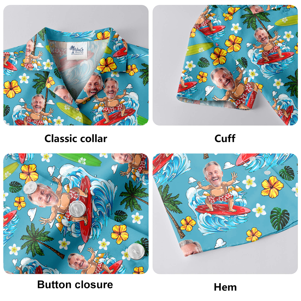 Funny Retirement Gift Custom Face Hawaiian Shirt