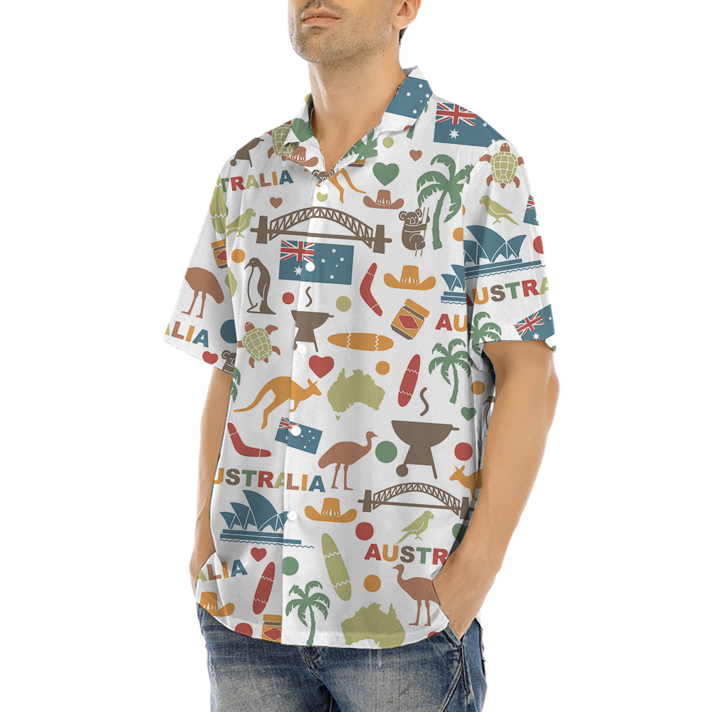 Signature Aussie Motif Hawaiian Shirt