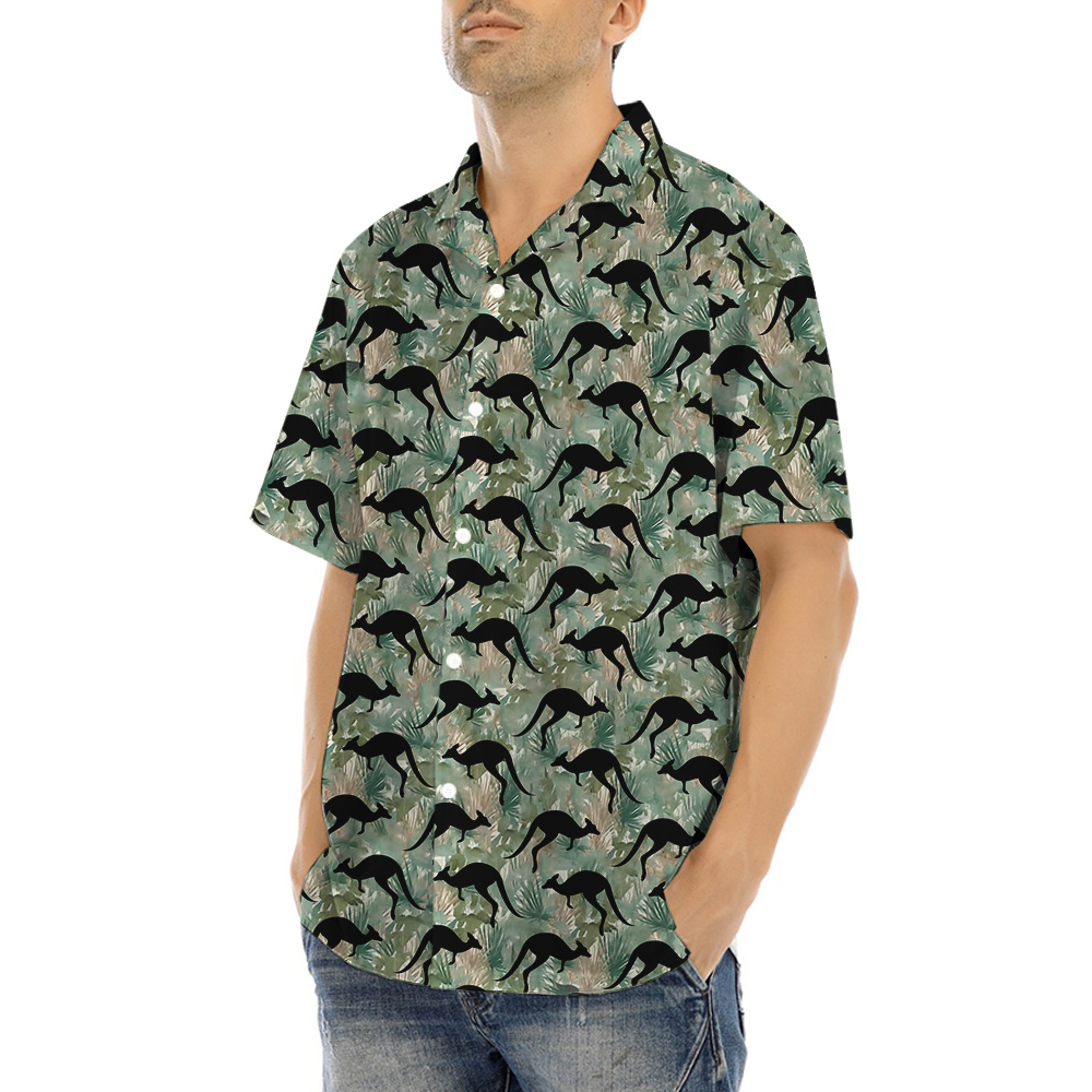 Kangaroo Camouflage Hawaiian Shirt